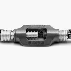 Double Chain Bolt-Armband aus oxidiertem Sterlingsilber, Größe M