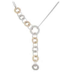 Double Chain Necklace crafted in 18k White & Rose Gold Circles Necklace