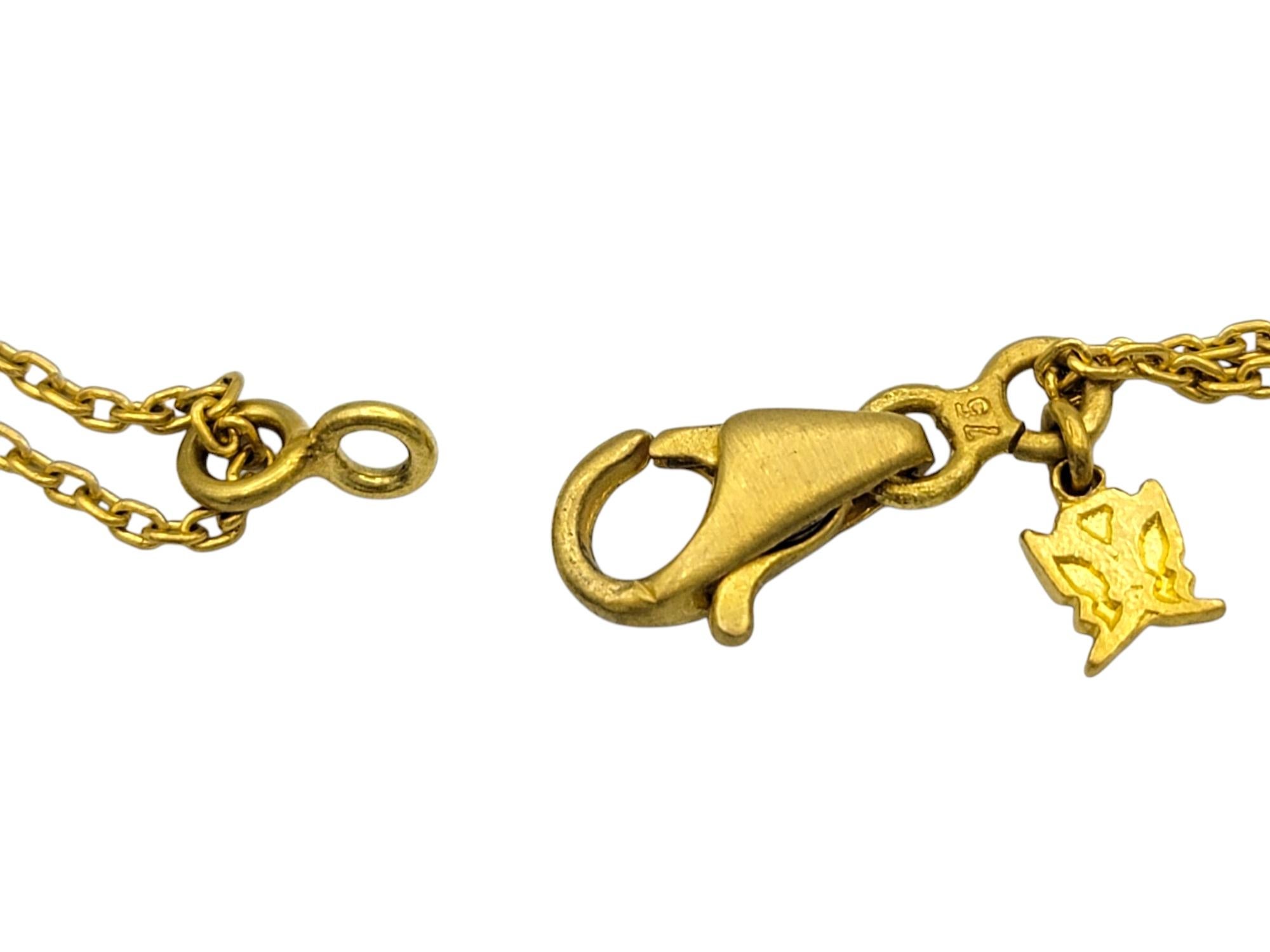 Collana con ciondolo a doppia catena con diamanti in oro giallo 23,65 carati in vendita 2
