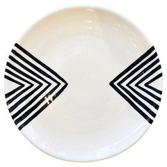 Double Chevron Salad Plate Terracotta Handmade Ceramic Dinnerware