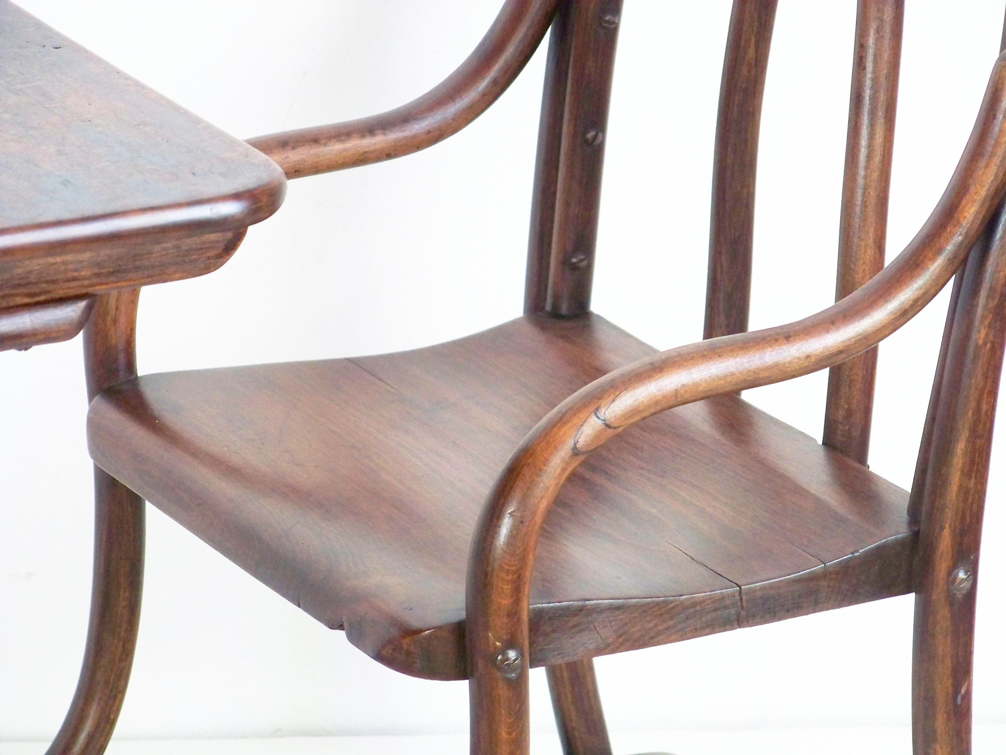 19th Century Double Children's Bench, Chair, with Table Thonet, from 1885