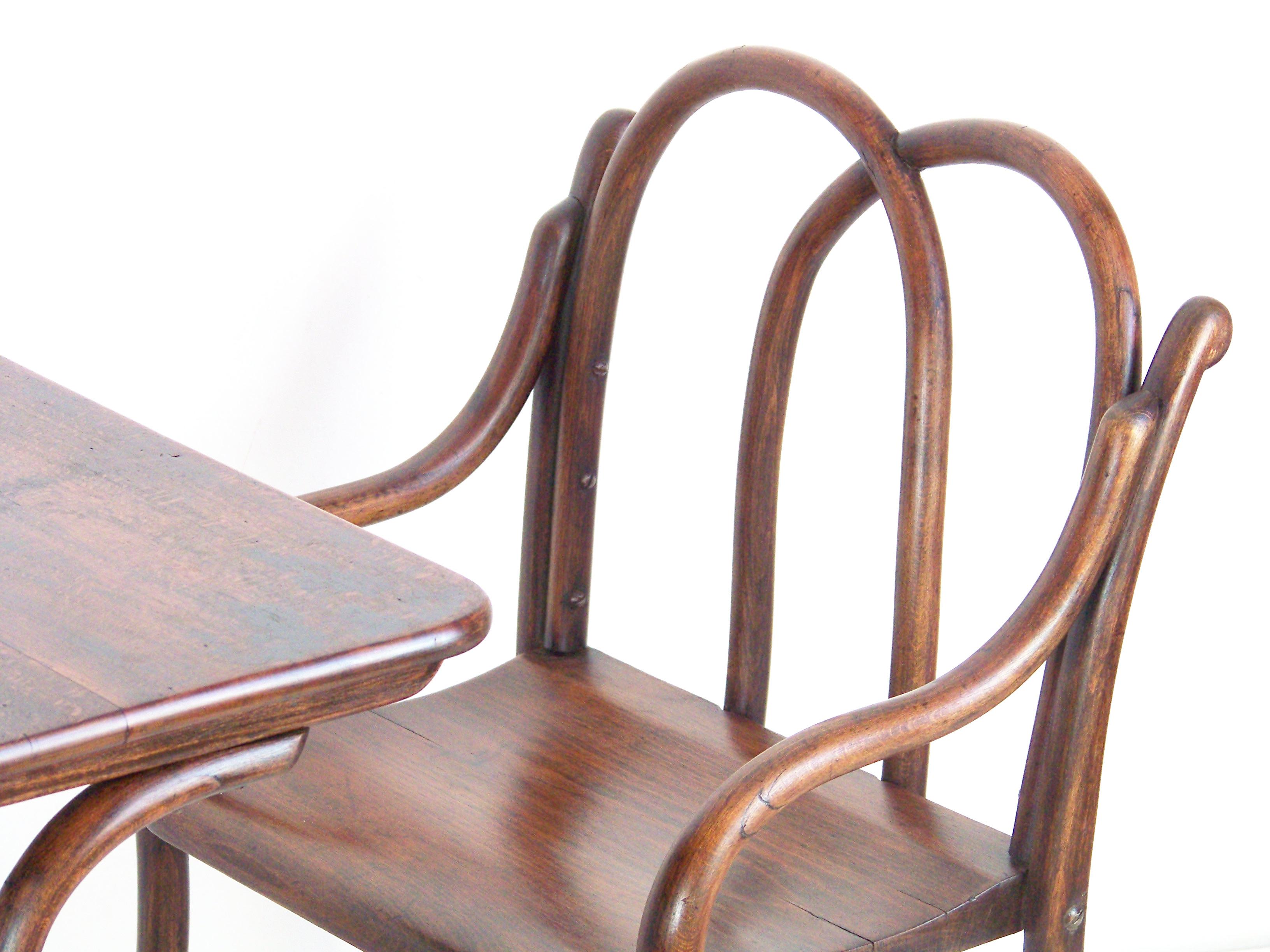 Beech Double Children's Bench, Chair, with Table Thonet, from 1885