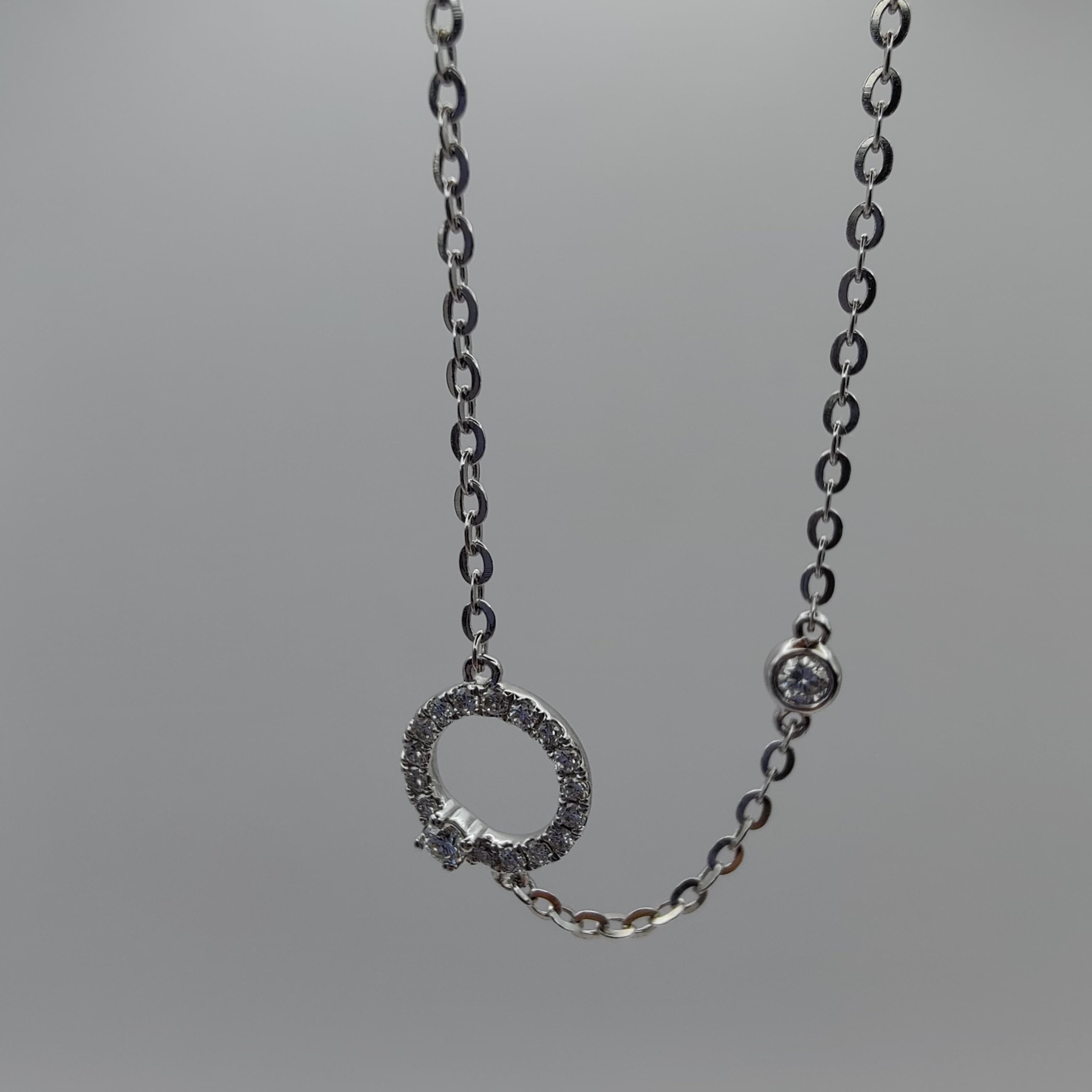 Doppelkreis-Diamant-Armband aus 18 Karat Weißgold im Angebot 2