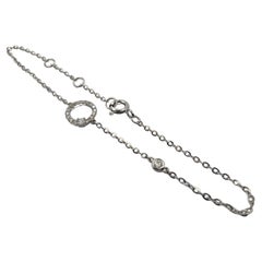 Double Circle Diamond Bracelet in 18K White Gold