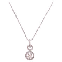 Double Circle Diamond Halo Necklace