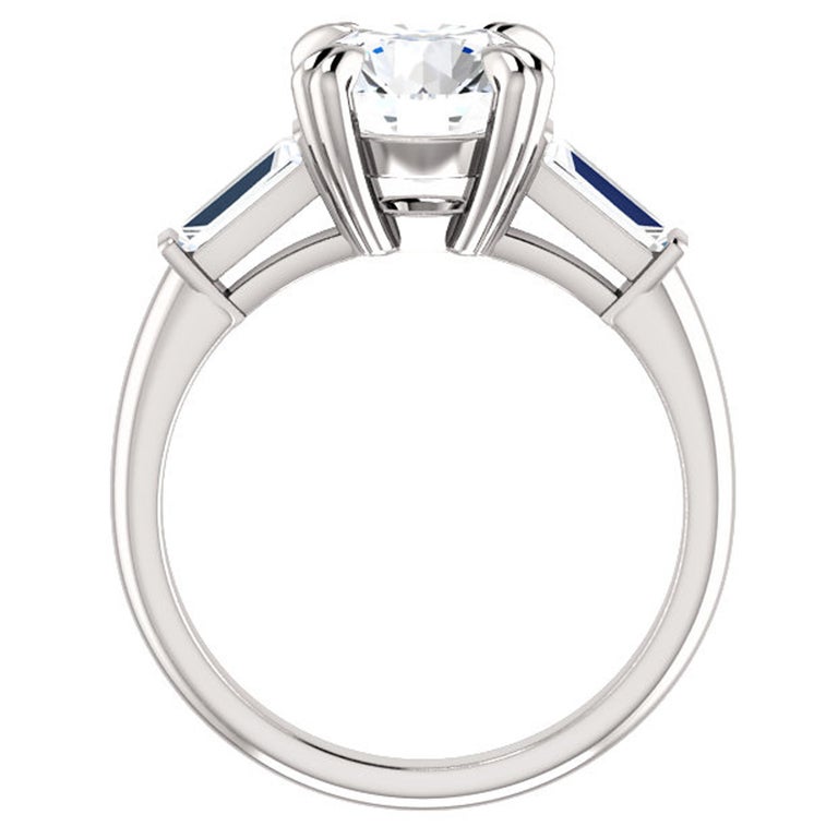 Double Claw Three-Stone GIA Certified Round Diamond Wedding Engagement ...