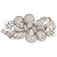 Double Clip Diamonds Platinum Brooch Transformer, 1930