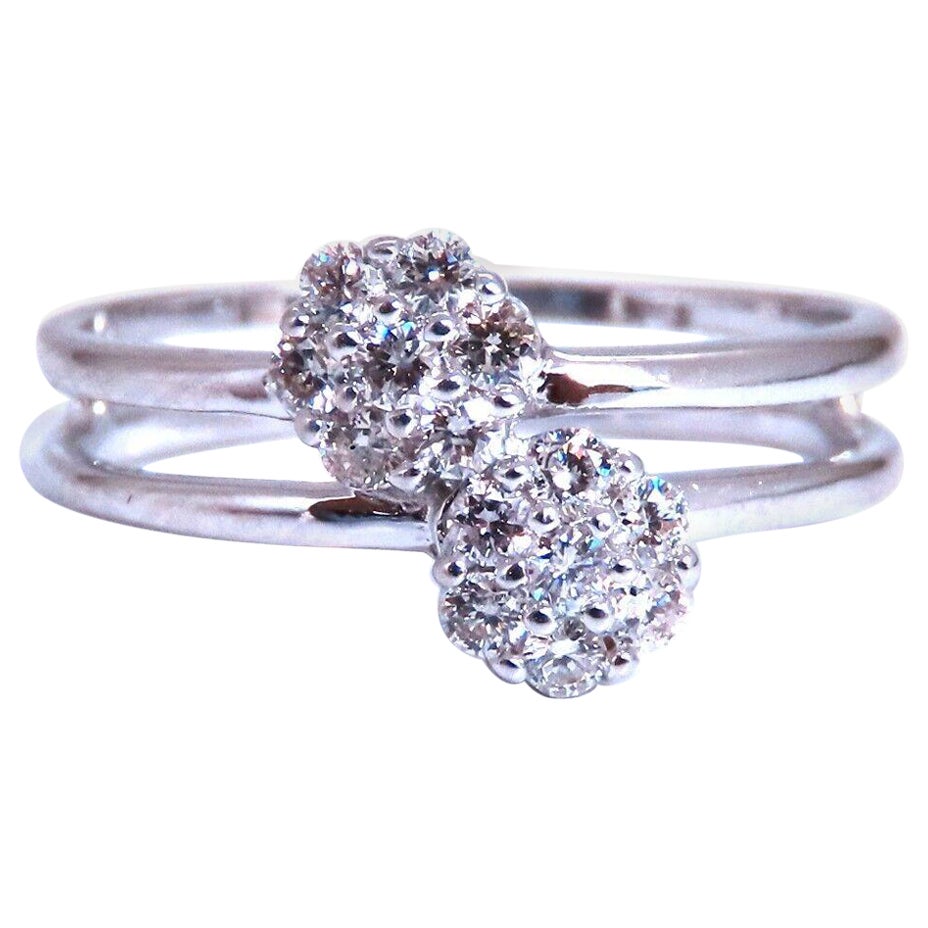 Double Cluster .26ct natürliche Diamanten 18kt Gold Ring* im Angebot