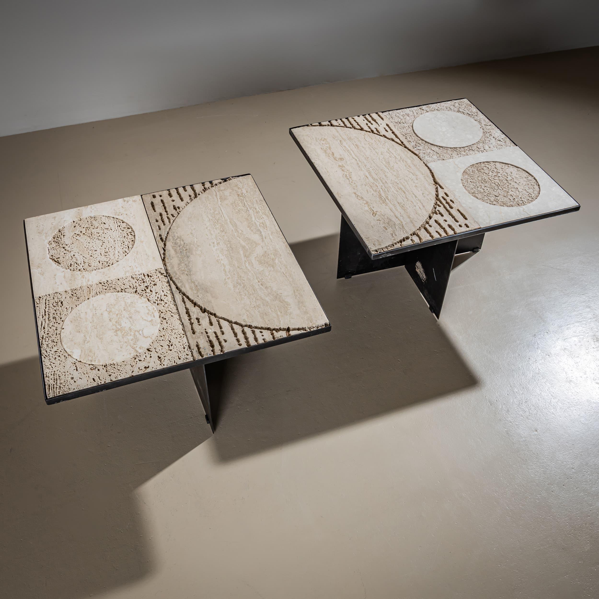 Double Coffee Table attributed to Grupo NP2, Nerone e Patuzzi For Sale 4