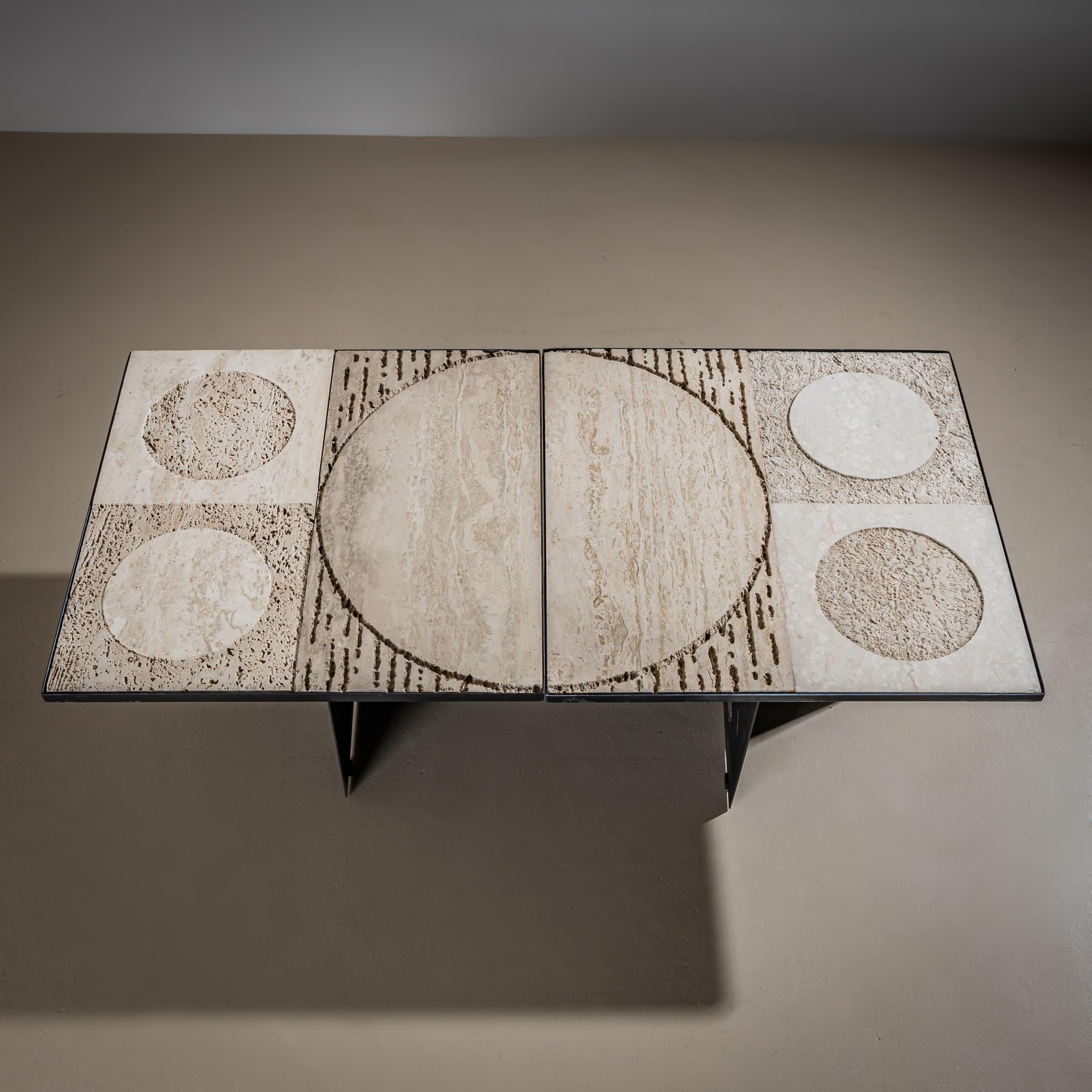 20th Century Double Coffee Table attributed to Grupo NP2, Nerone e Patuzzi For Sale