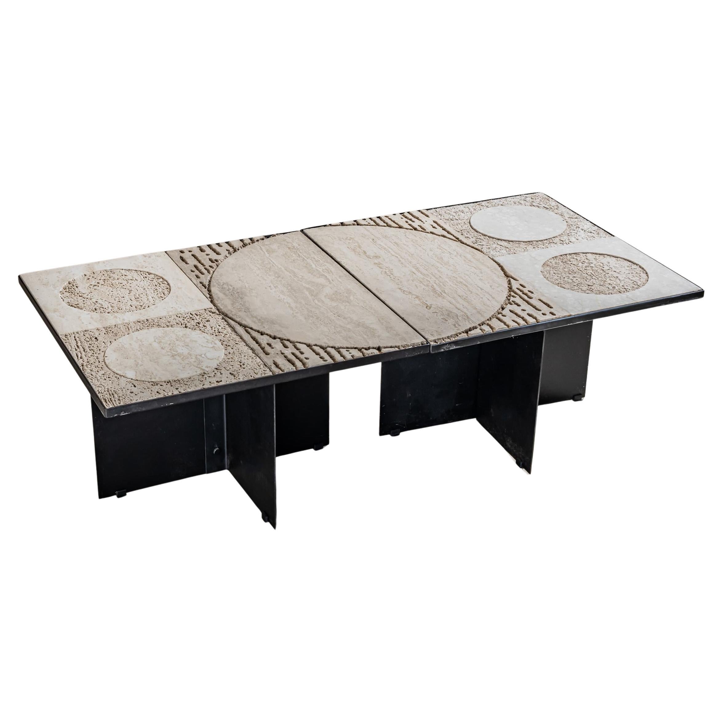 Double Coffee Table attributed to Grupo NP2, Nerone e Patuzzi For Sale