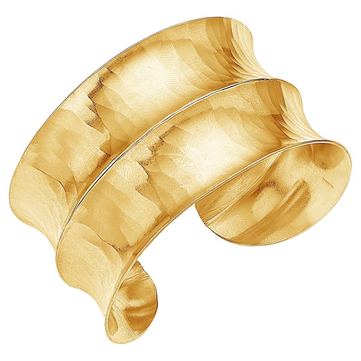 Double Concave Nomad Cuff In Gold For Sale