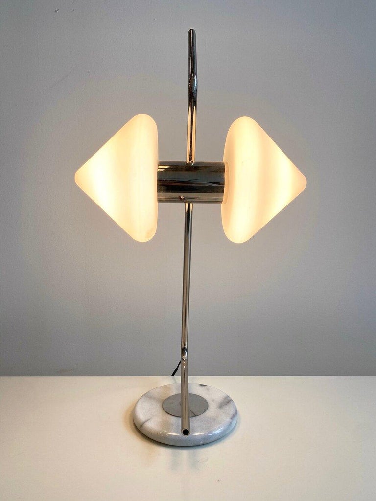 Double cone Arlus lunel table lamp in metal with marble base.
 
 
  