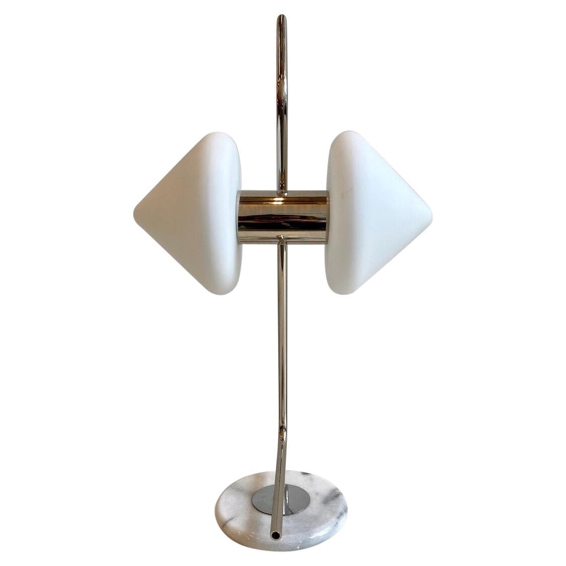 Double Cone Arlus Lunel Table Lamp in Metal with Marble Base