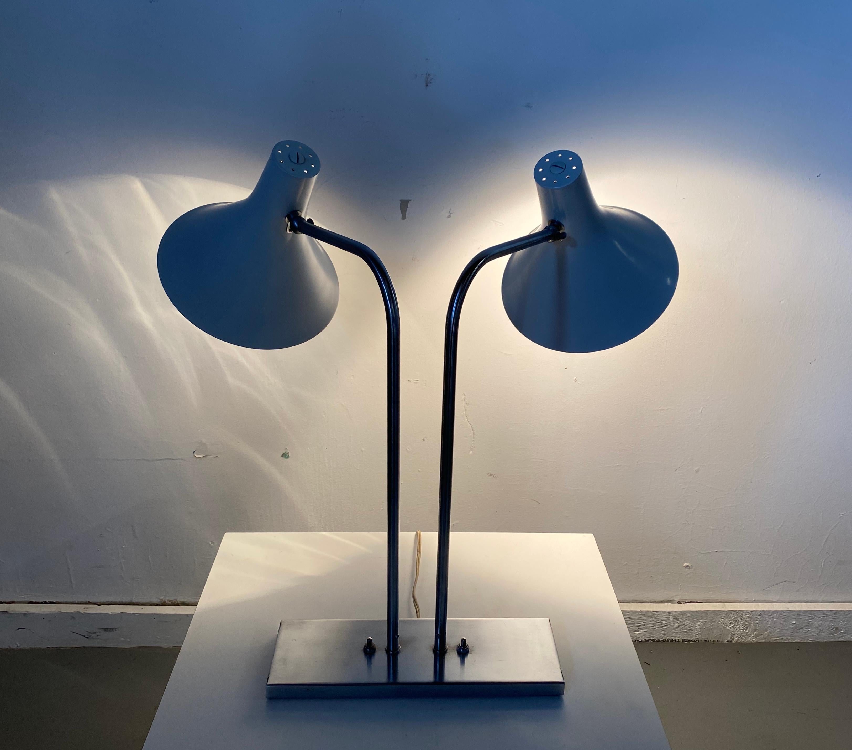 Painted Double Cone Desk Lamp by Greta Von Nessen for Nessen Studios