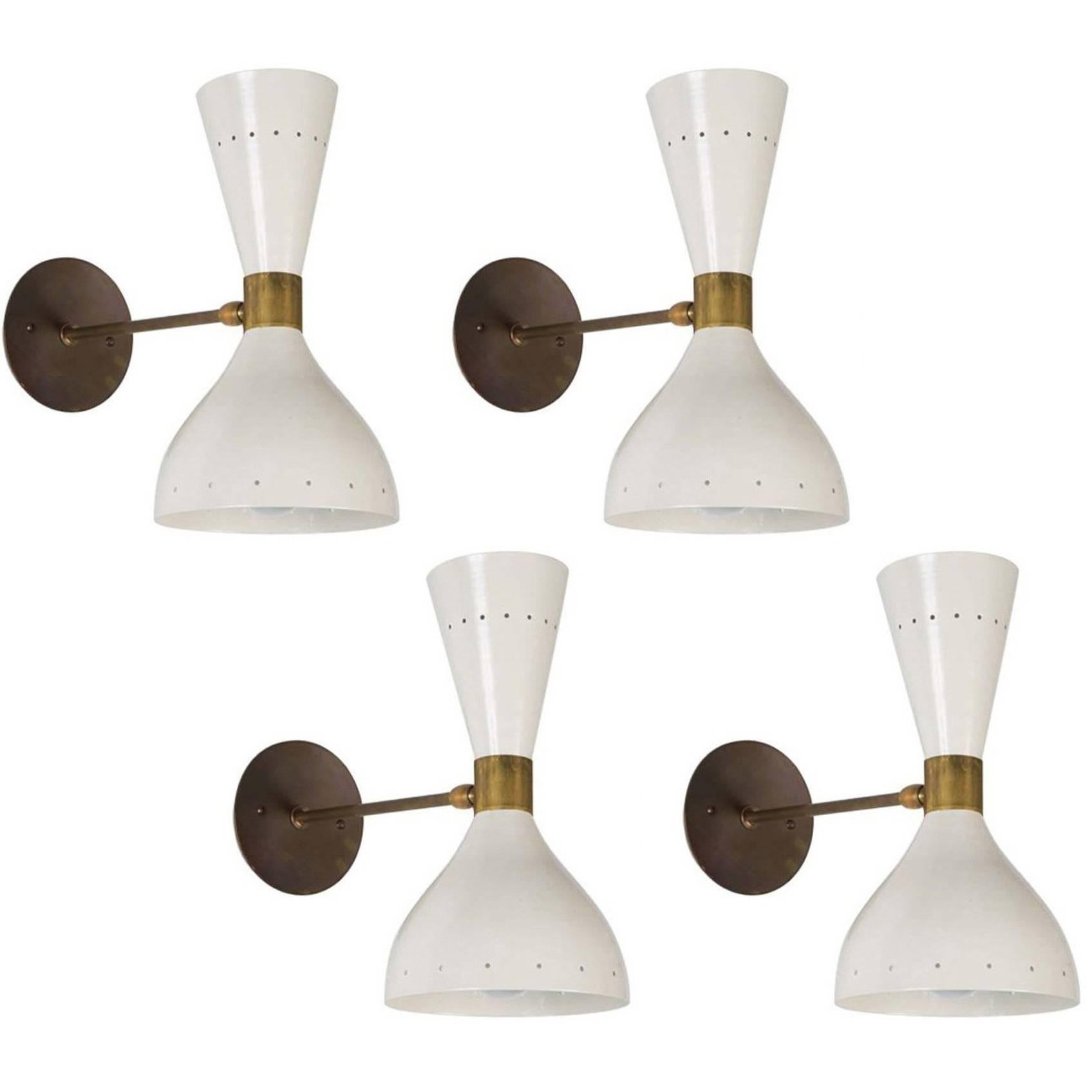 Double-Cone Italian Sconces in the Style of Stilnovo
