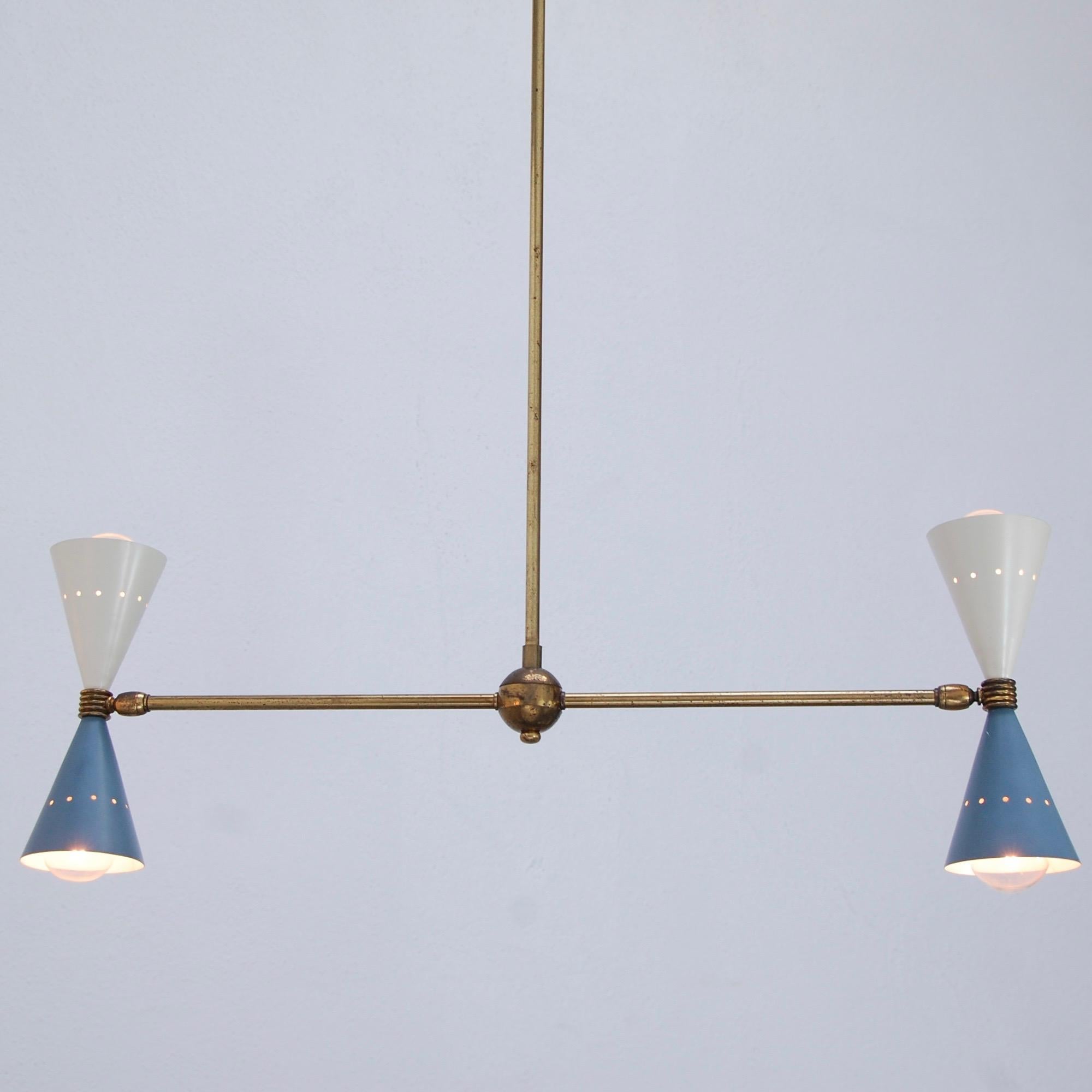 Italian Double Cone Pendant Chandelier