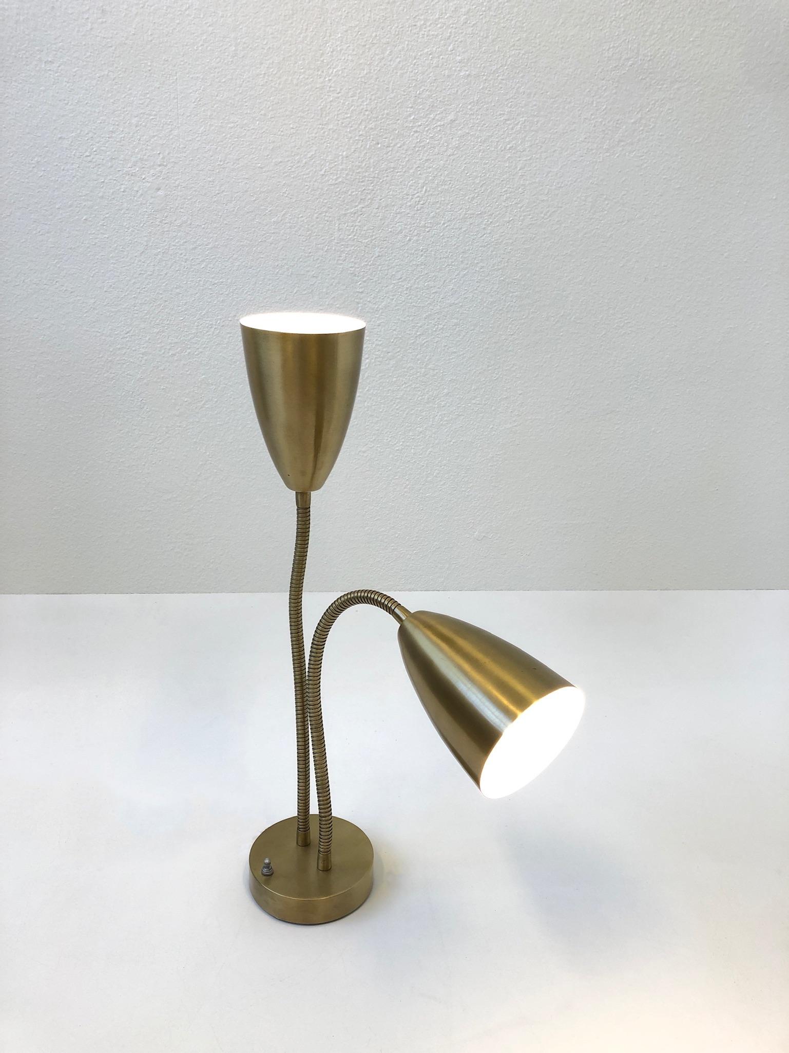 double gooseneck table lamp