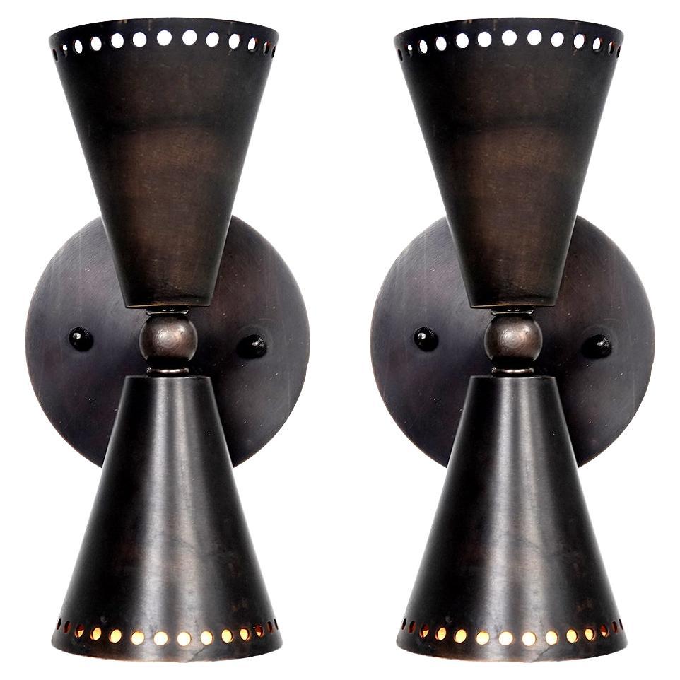 Double Cone Sconce For Sale