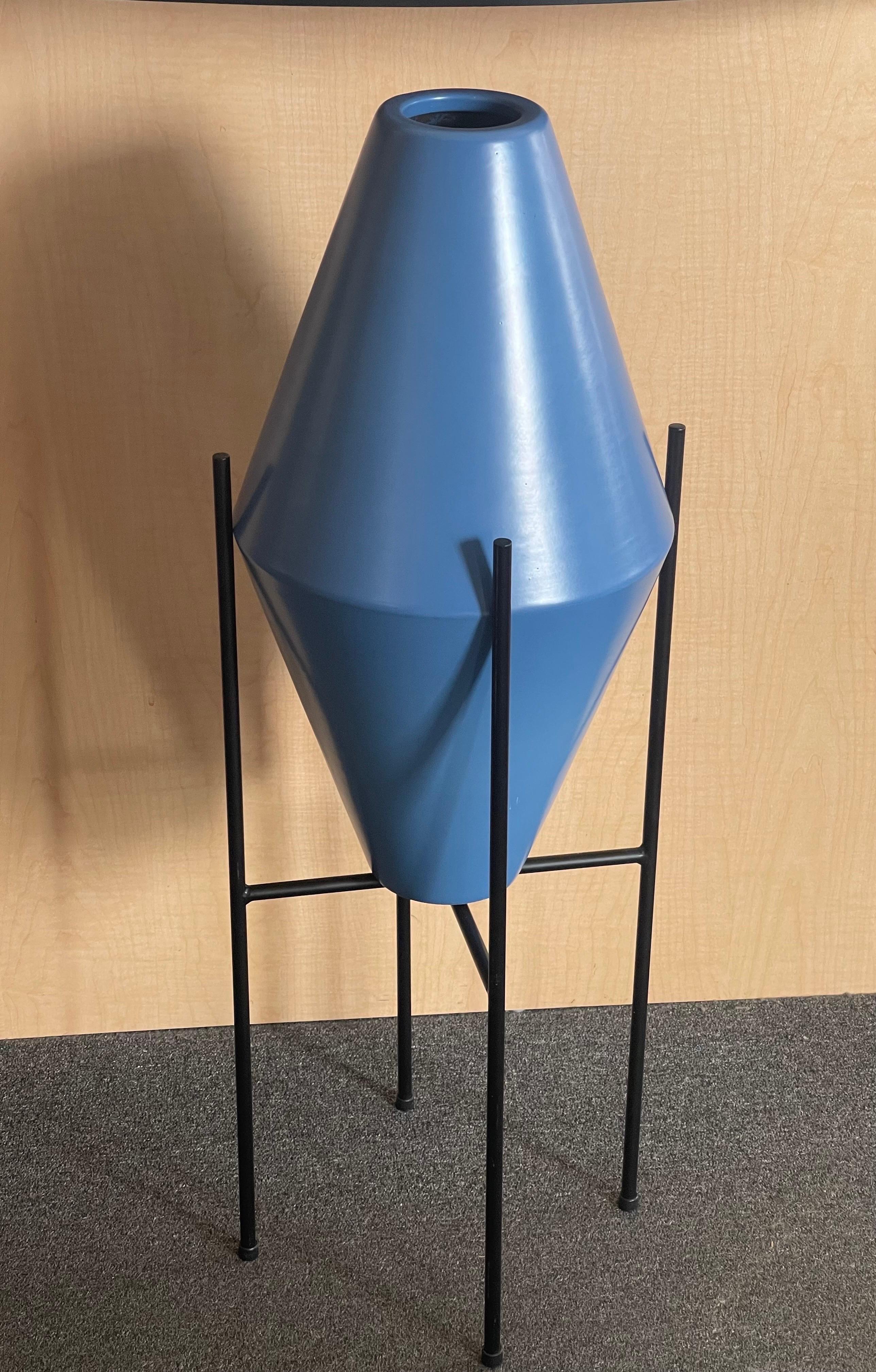 Double Cone Vessel / Planter on Metal Stand by Architectural Pottery 7