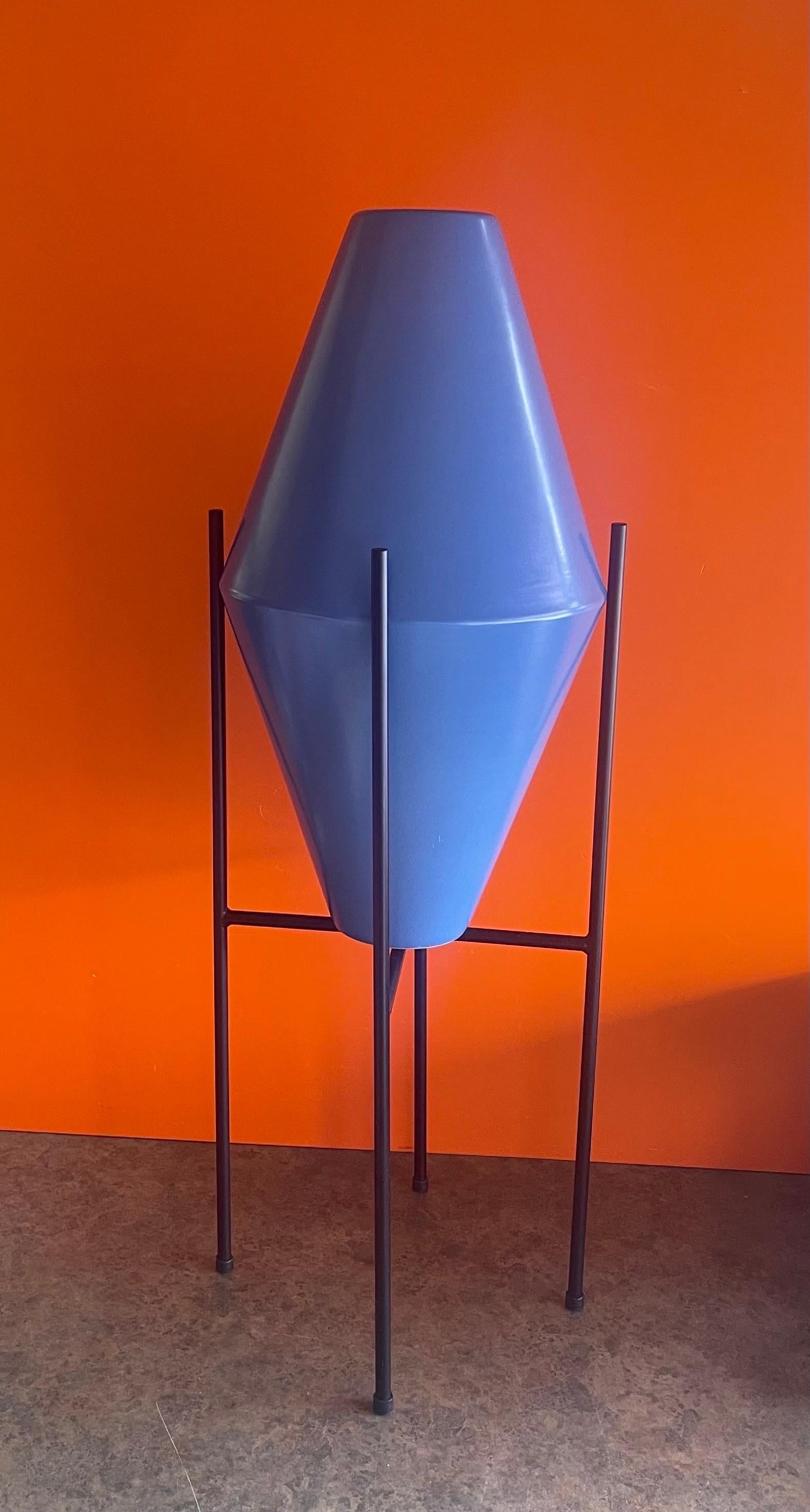 Contemporary Double Cone Vessel / Planter on Metal Stand by Architectural Pottery