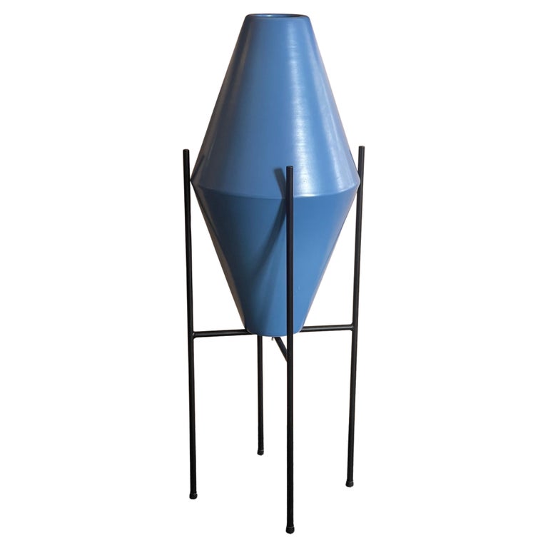 Double Cone Vessel / Planter on Metal Stand by Architectural Pottery