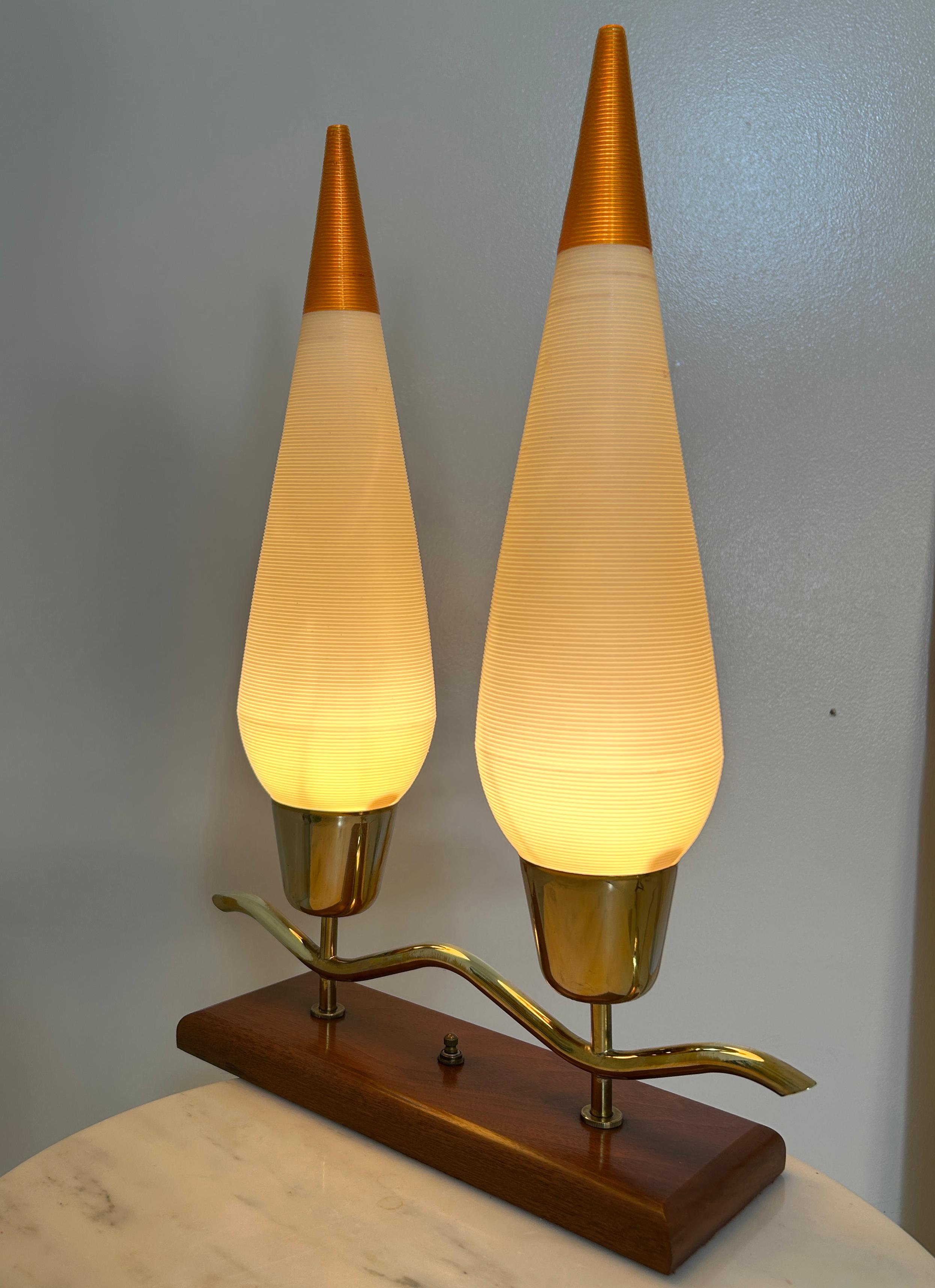 American Double coned Rotaflex Mantel or Credenza Lamp For Sale