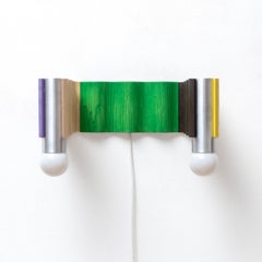 Double Corrugation Sconce / Wall Light in Multiple Colours and Brushed Aluminium