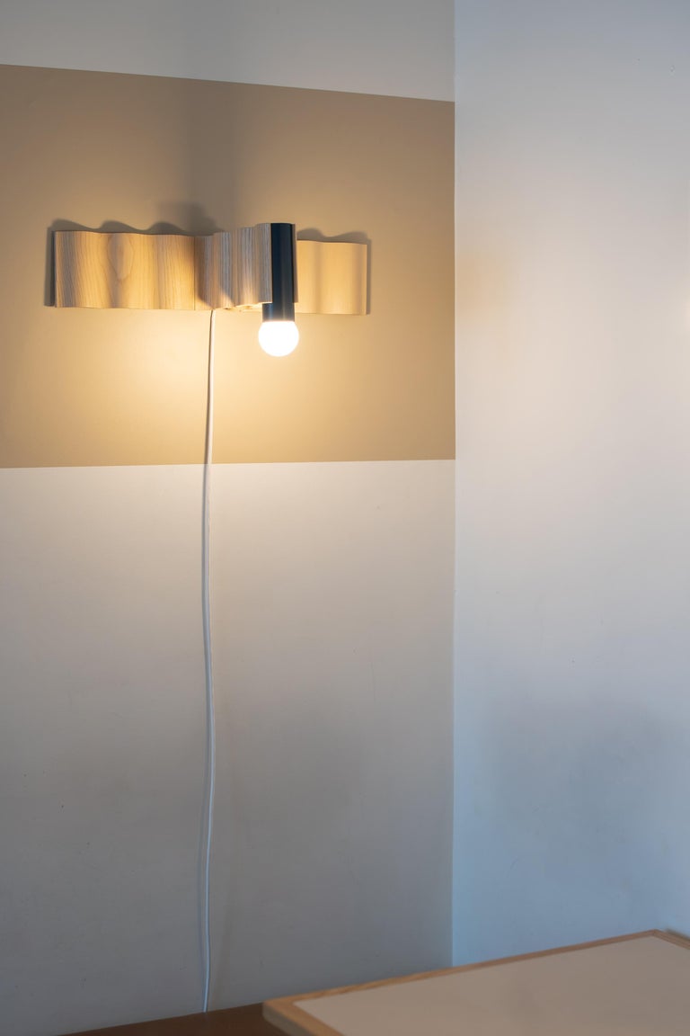 Double Corrugation Sconce Wall Light In Pastel Blue For Sale At 1stdibs