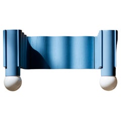 Double Corrugation Sconce / Wall Light in Pastel Blue