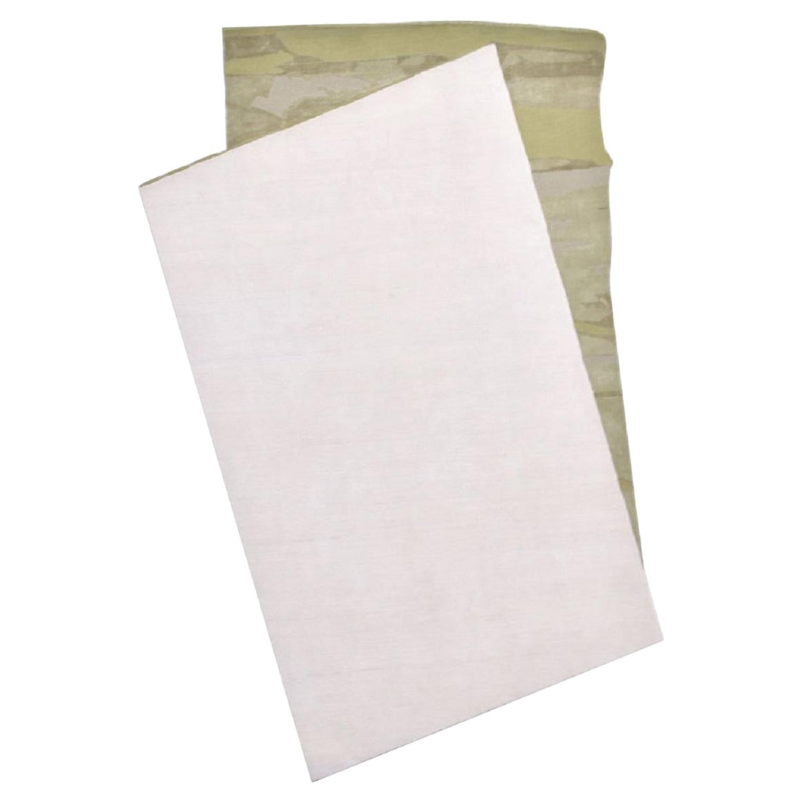 "Double Crease Green" Contemporary Area Rug aus Himalaya-Wolle und chinesischer Seide