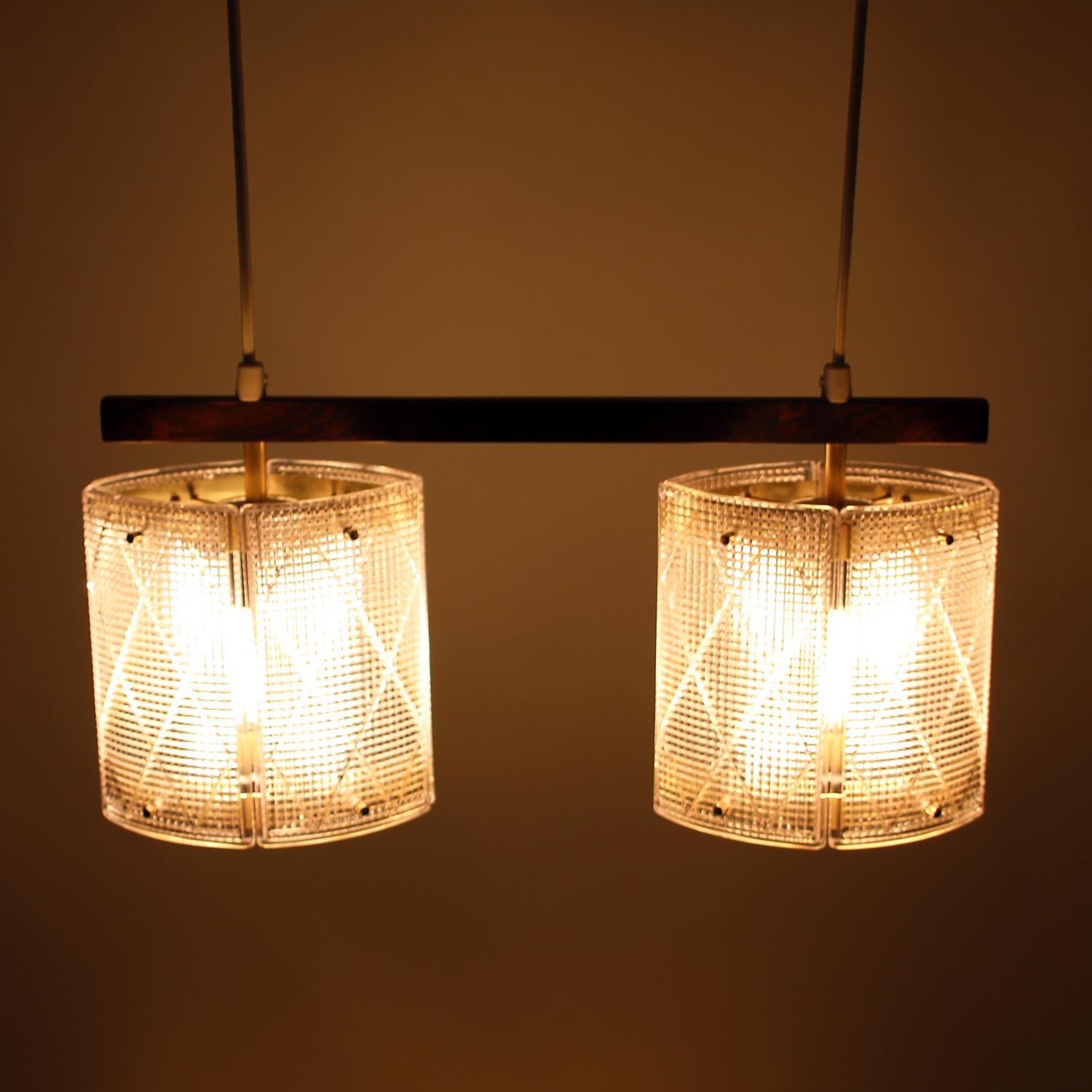Double Crystal Light Fixture by Eriksmålaglas in the 1950s In Good Condition In Brondby, Copenhagen