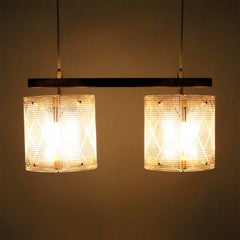 Double Crystal Light Fixture by Eriksmålaglas, 1950s, Scandinavian Crystal Light
