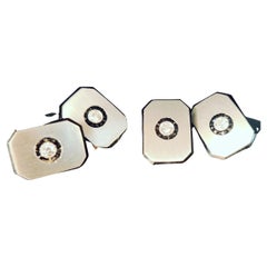 Vintage double Cufflinks with Diamonds 18 K