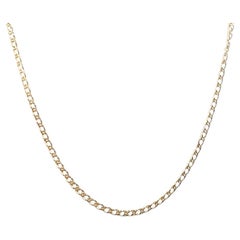 Double Curb Link Necklace in 14k Yellow Gold