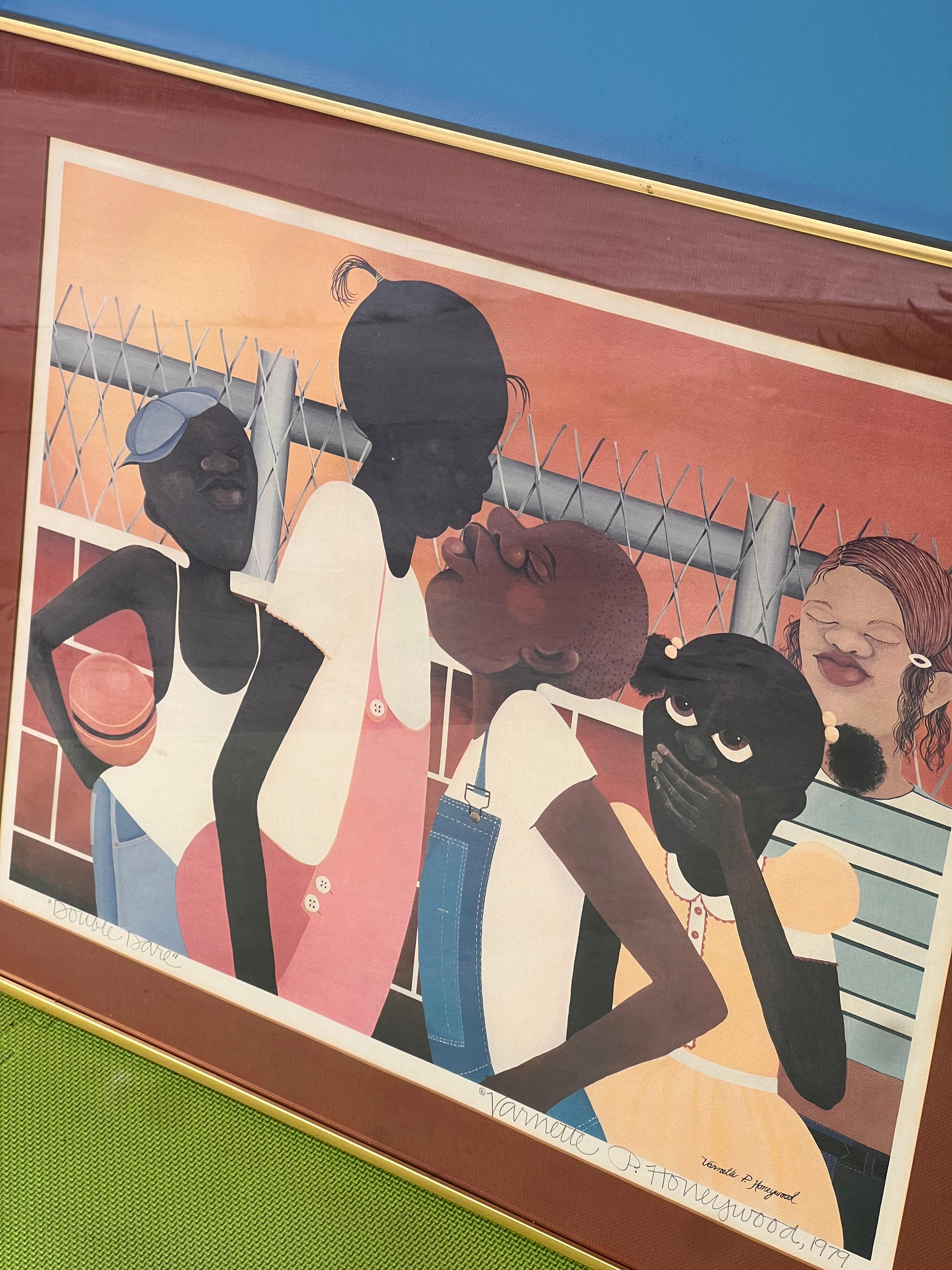 Double Dare: a framed original print by Varnette P. Honeywood, signed, 1979 2