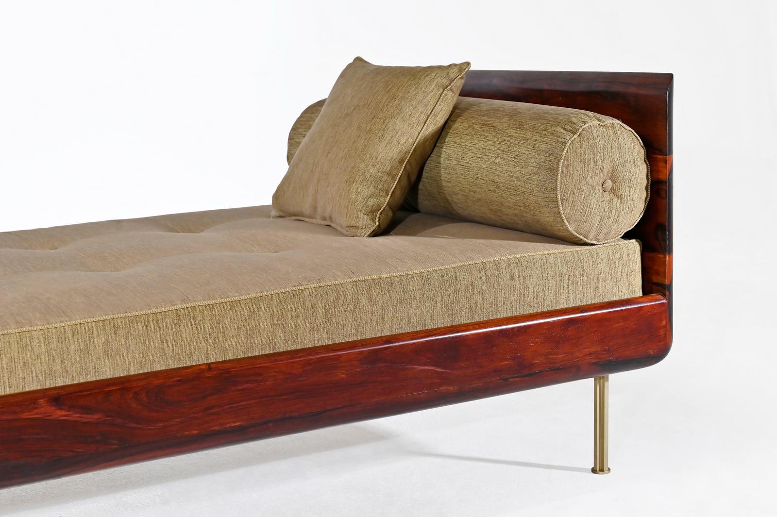 Double Daybed Reclaimed Hardwood & Solid Brass Bases by P. Tendercool (In stock) In New Condition For Sale In Bangkok, TH