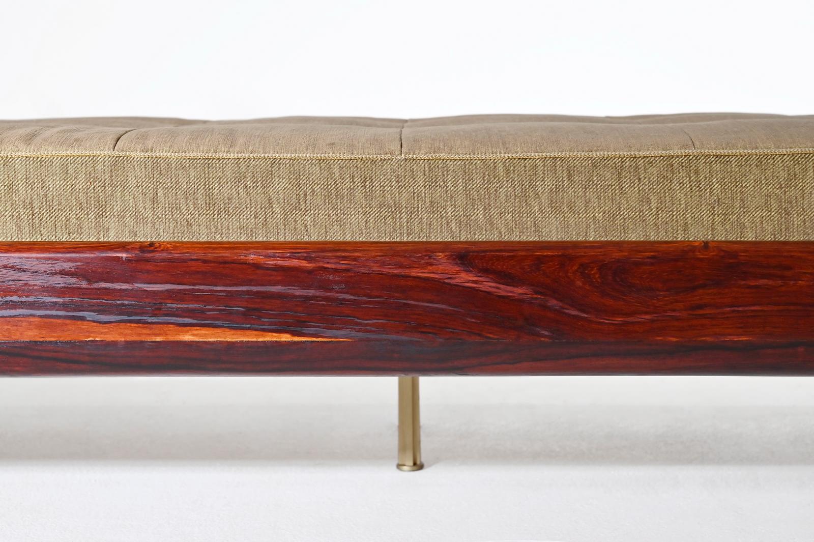 Contemporary Double Daybed Reclaimed Hardwood & Solid Brass Bases by P. Tendercool (In stock) For Sale