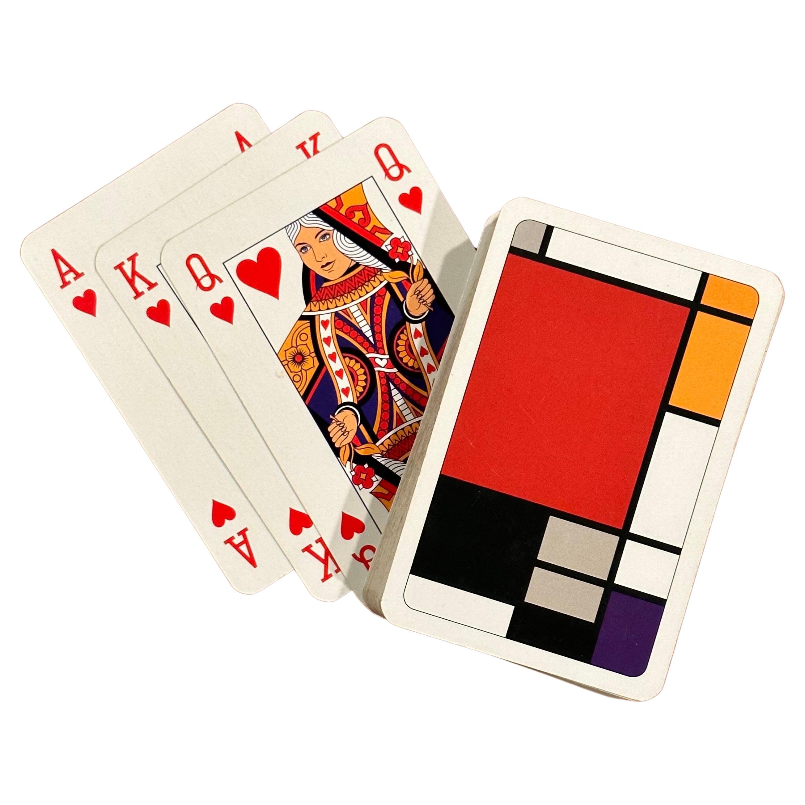 Ensemble de cartes à jouer à deux niveaux dans le style de Piet Mondrian Bon état - En vente à San Diego, CA