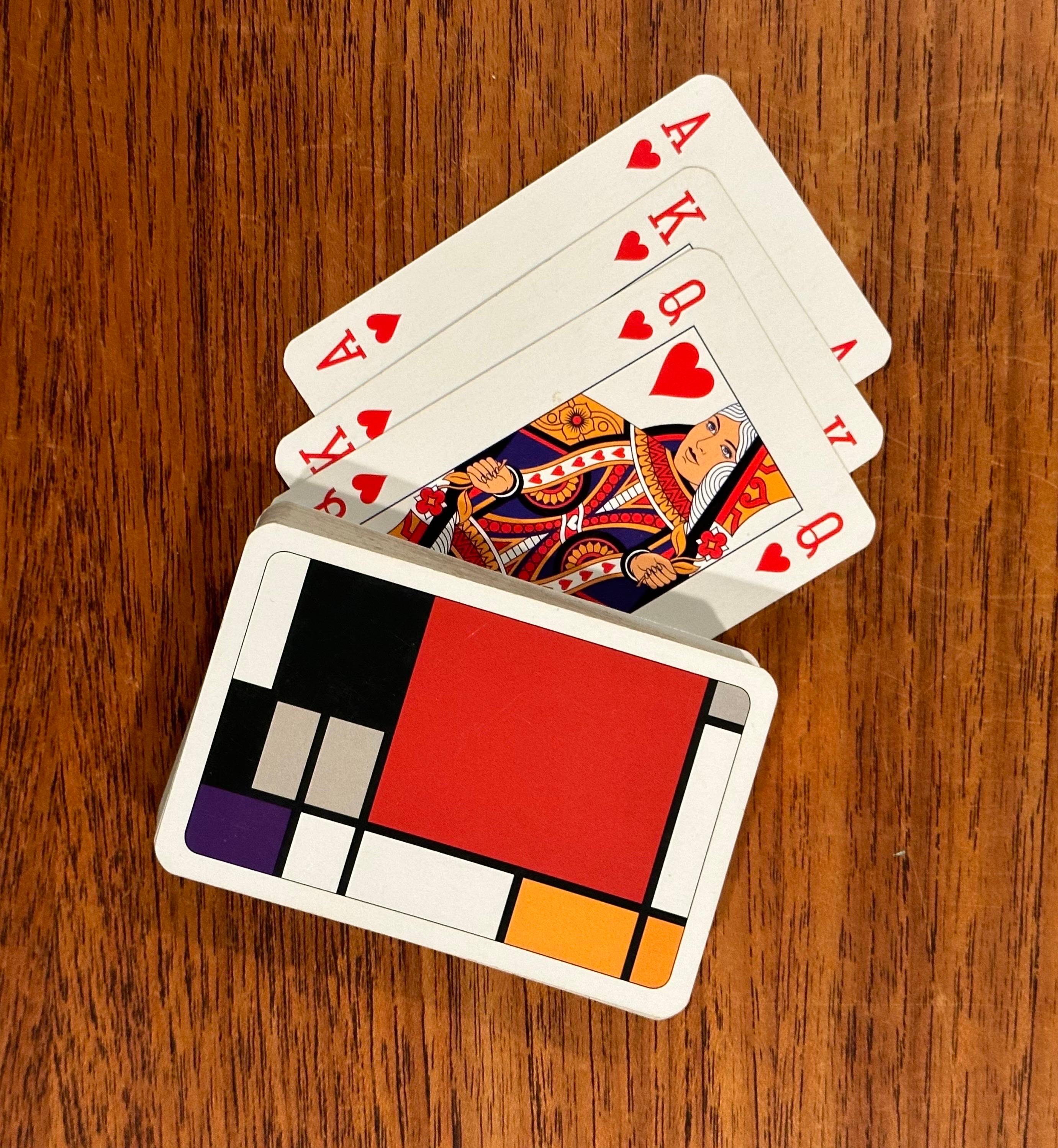 Double Deck Boxed Set of Playing Cards in the Style of Piet Mondrian In Good Condition For Sale In San Diego, CA