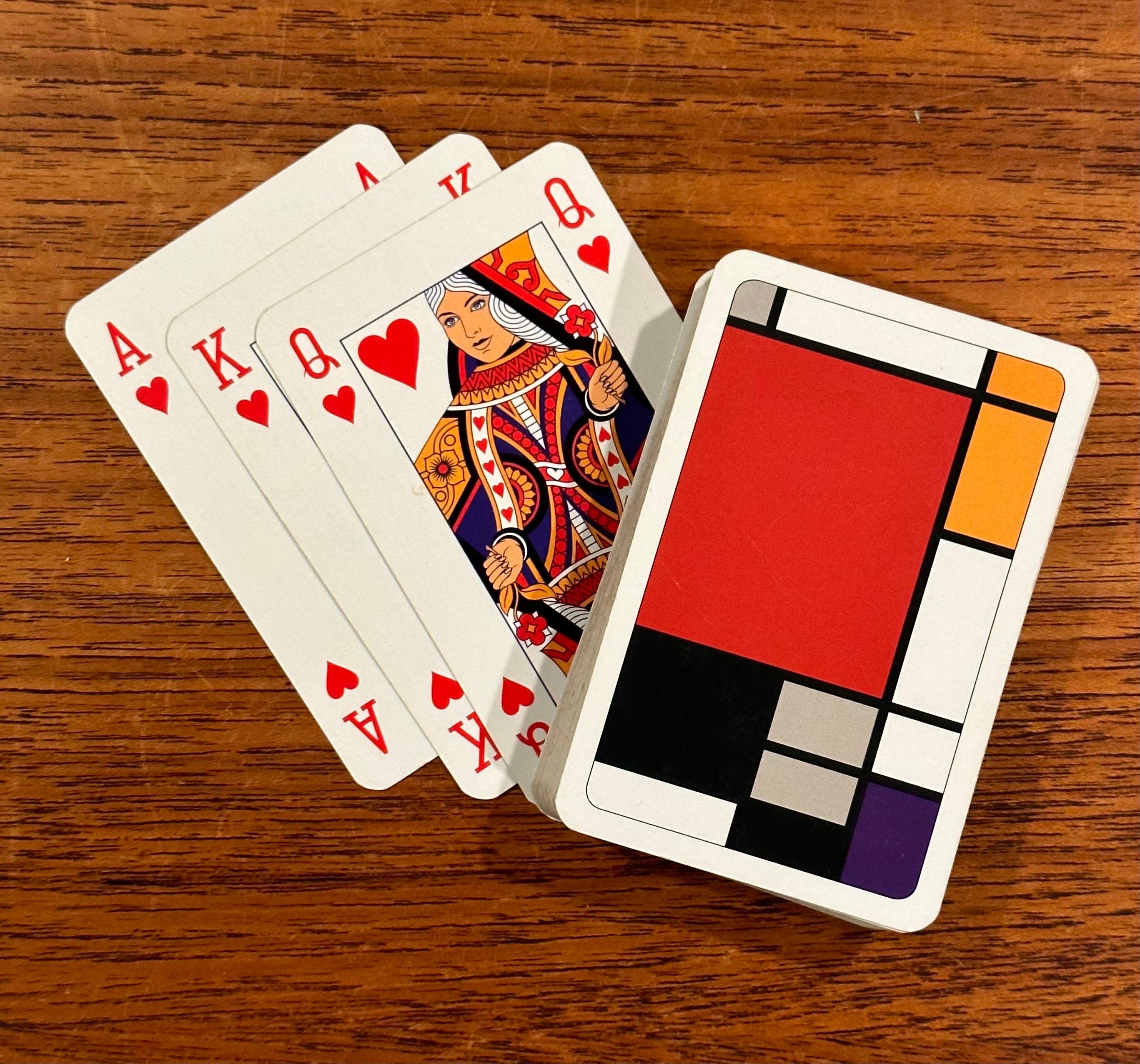 Contemporary Double Deck Boxed Set of Playing Cards in the Style of Piet Mondrian For Sale