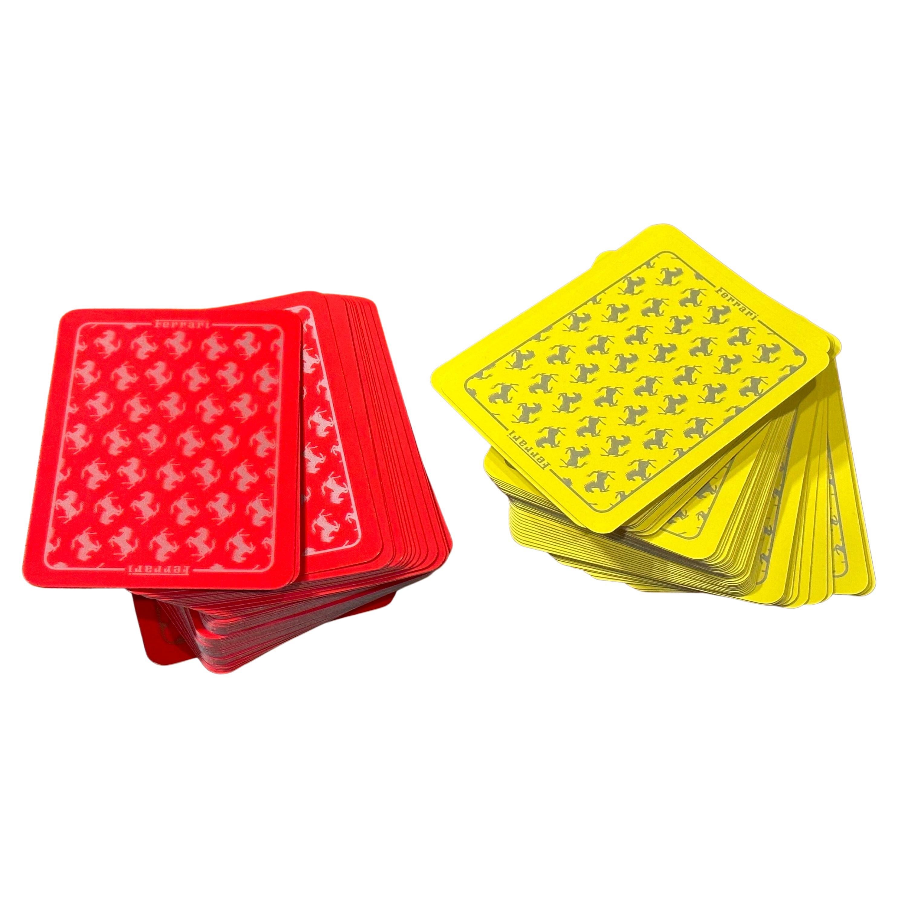 A very cool and hard to find double deck set of playing cards in box by Ferrari circa 1990ss. The set is in like new, unplayed condition and the box measures 5.5