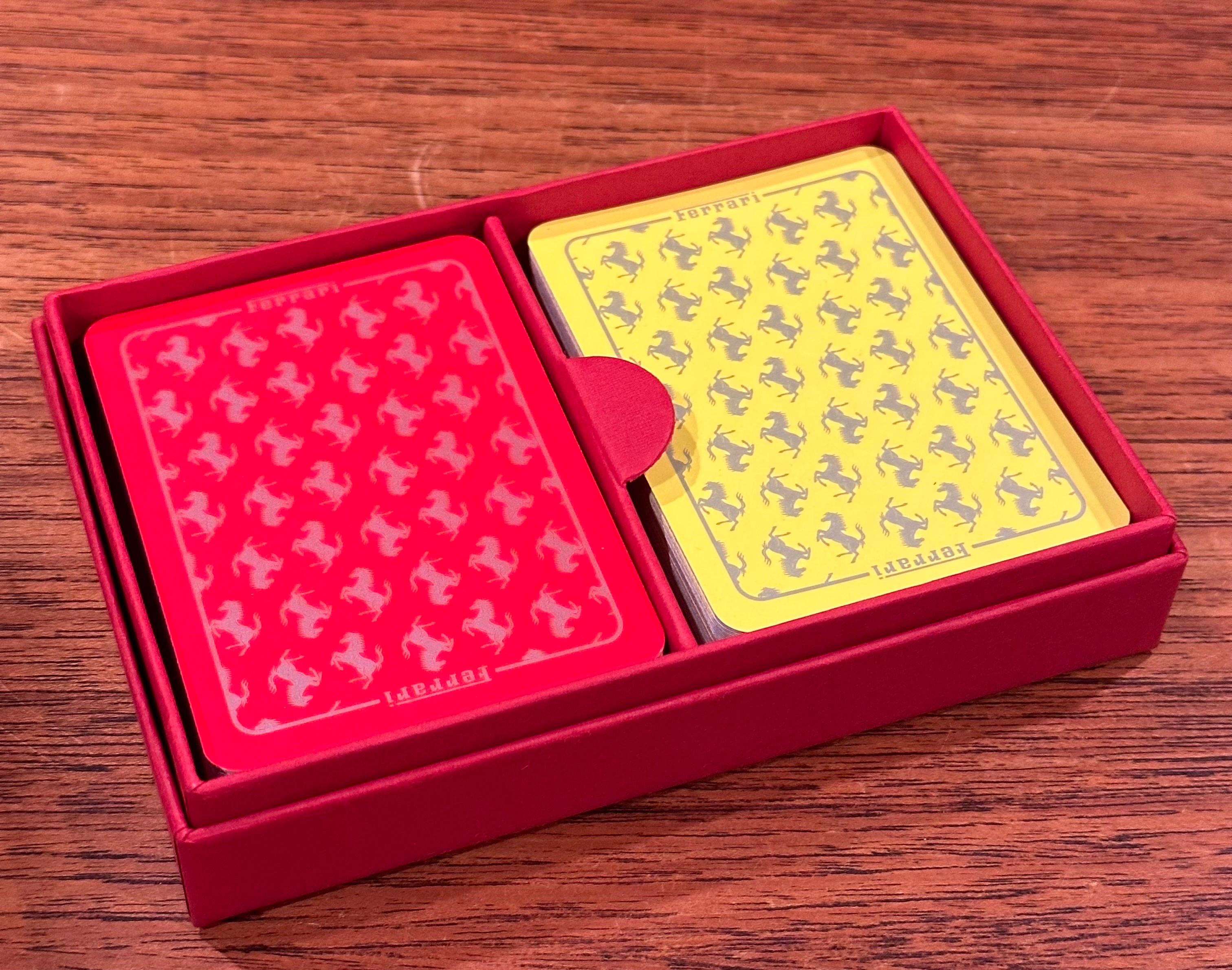 20th Century Double Deck Set of Playing Cards in Box by Ferrari