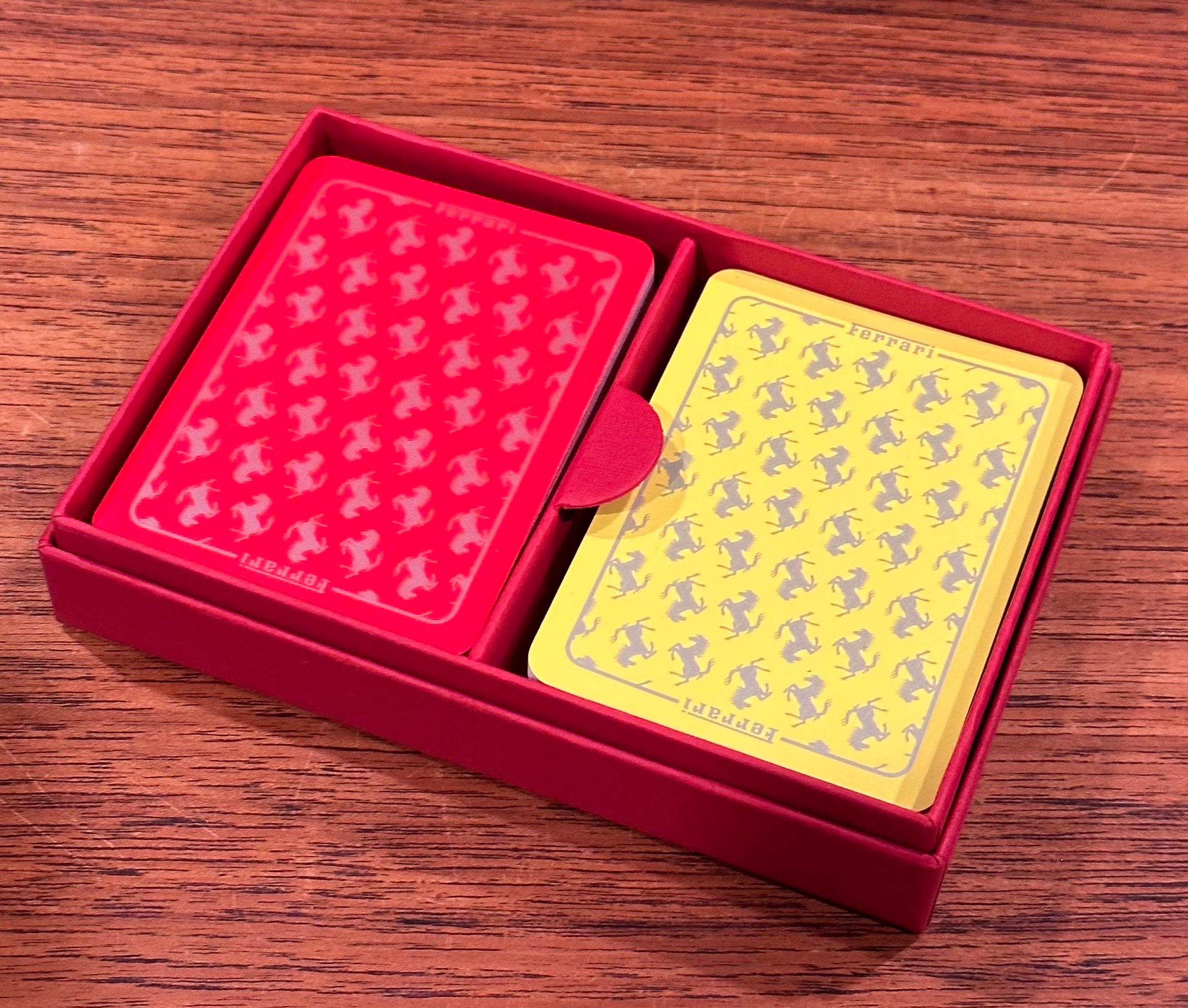 Plastic Double Deck Set of Playing Cards in Box by Ferrari
