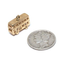 Double Decker London Bus 14 Karat Gold Charm