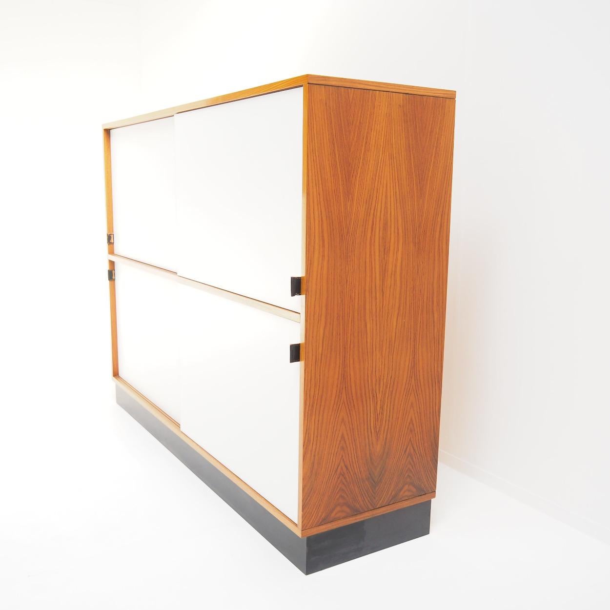 Leather Double-Decker Sideboard by Florence Knoll for Knoll International For Sale