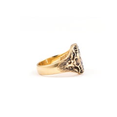 Sylva & Cie Double Deer Grey Diamond Ring in 18k Yellow Gold