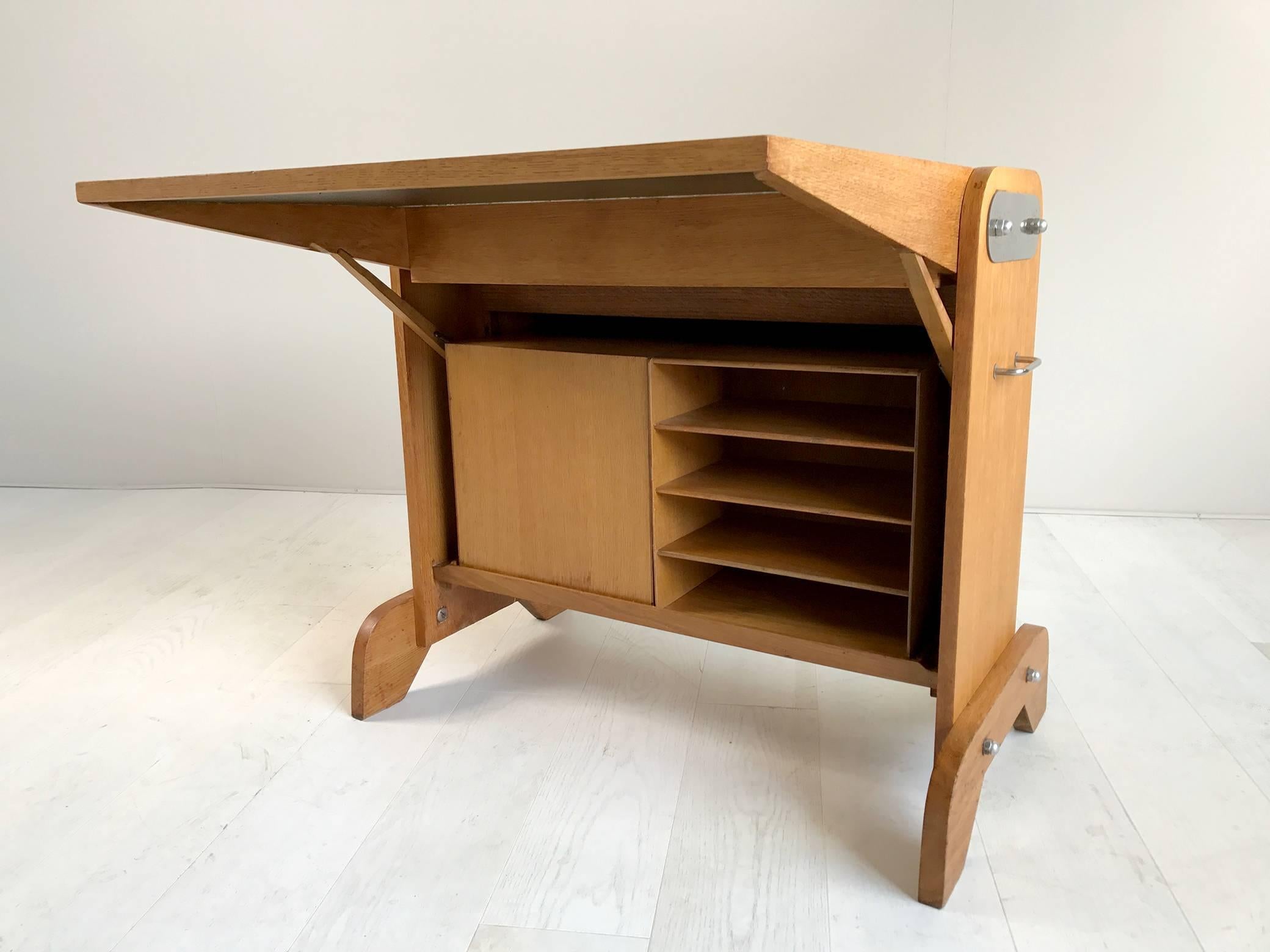 Mid-20th Century Double Desk with System, Raclem Edition, France 1950