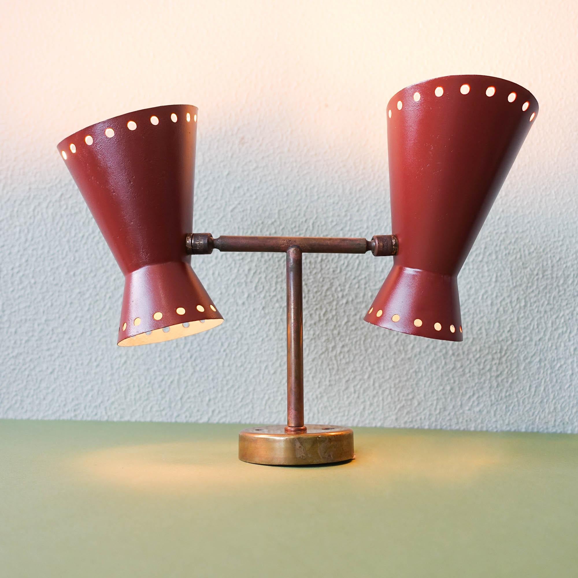 Metal Double Diabolo Wall Lamp, 1950's