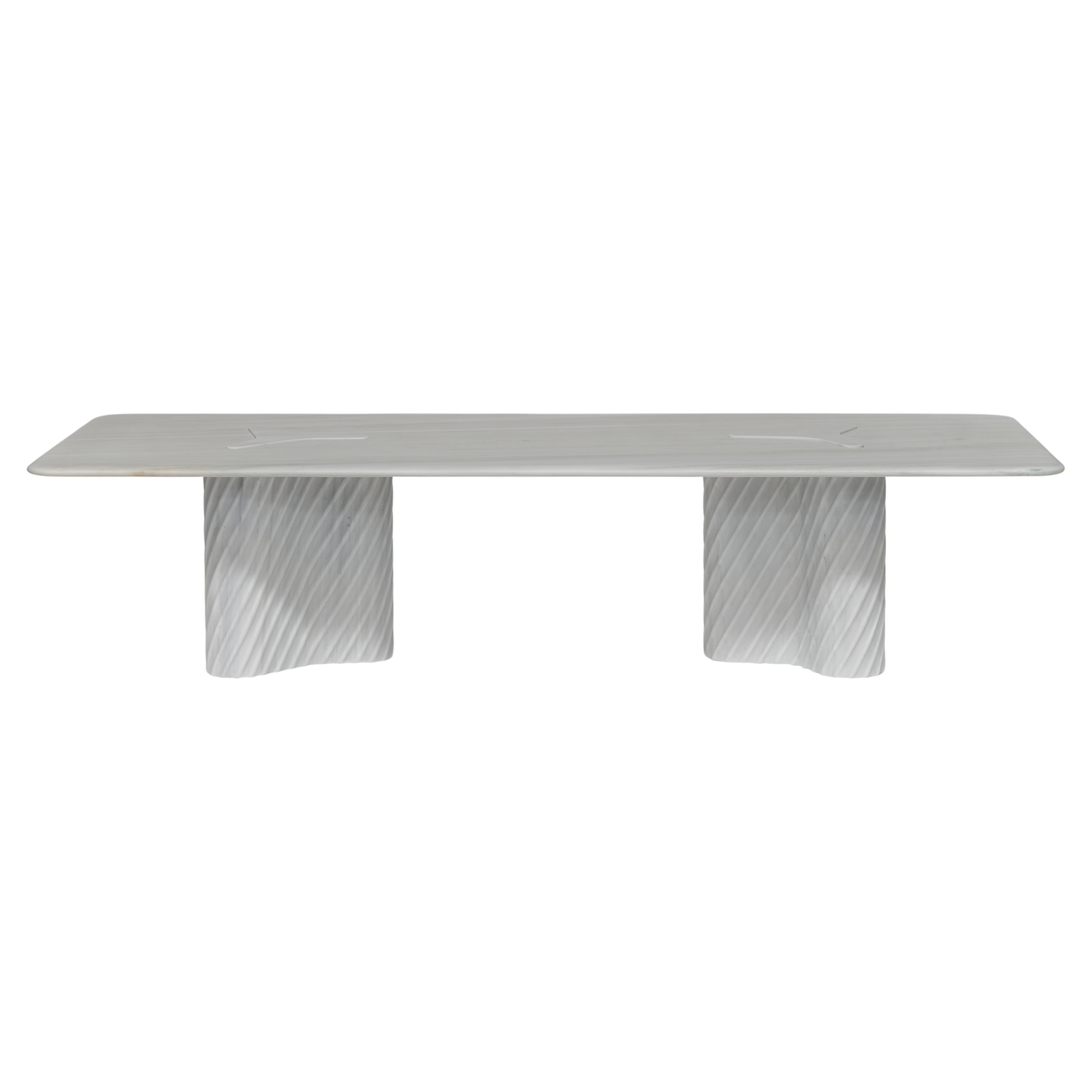 Marble Double Diagonos Table by India Mahdavi For Sale